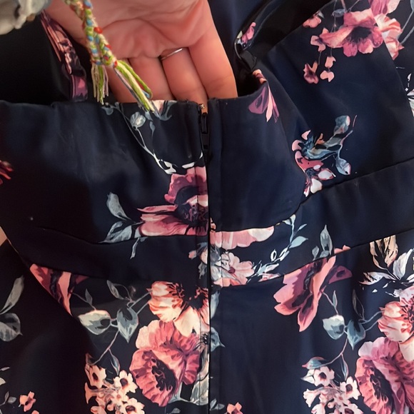navy floral homecoming dress. - Picture 3 of 3